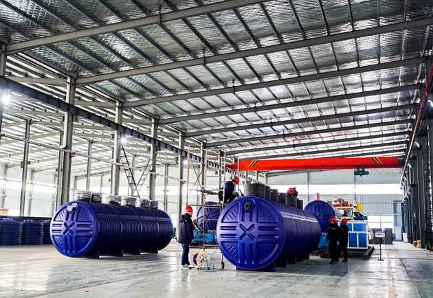 一體化污水處理設(shè)備組裝展示